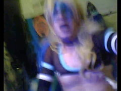 Sexy Hot bleu Pom-pom girl (vue webcam)