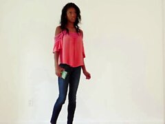 Stunning Black Teen Deep Fucked and Stressed When Casting