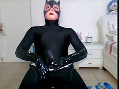 lateksler catwoman wanking