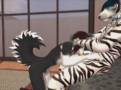 Furry Husky und große Tiger, Yiff