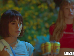 VIXEN Janice Griffith and Ivy Wolfe Sneak Into Backyard For Nighttime Pool joy