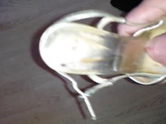 Gold High Heels Sandalen schweren Sperma