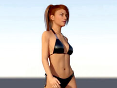 Jasmine Mendez Lifting, 3D Muscle Girl Animation