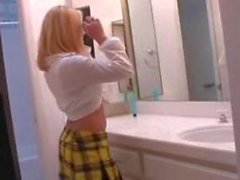 hot blonde playing masturbating