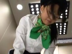 Japanese schoolgirl in uniform plowed deep in her hairy slit