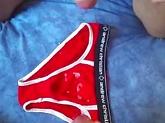 Buddy and me cumming on my underwear - his load is huge!