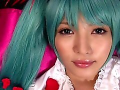 Blue haired Hatsune Miko creampied