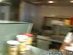 Hot Mexican fucks a big cock at work for cash
