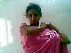 del Telugu sari di di colore rosa