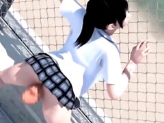 Cosplay japonês fodido duro - ação 3d
