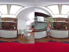 VR BANGERS-Violette Pink Anal komşusu yanındaki kapı fuck