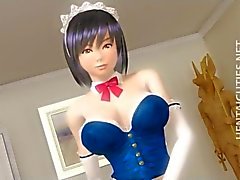 3D hentai hizmetçi Fucked ve boşaldı alır