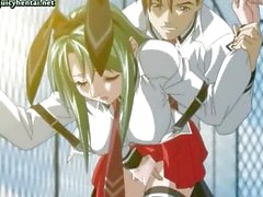 Hentai куриных в погонах получает протаранил