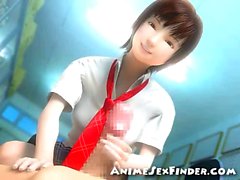 3D Japanese Schoolgirl Handjob!