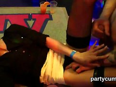 Sexy cuties get completely crazy and nude at hardcore party