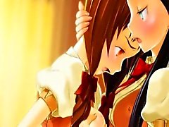 Imagens de anime lesbians grande titted em 3D beijá