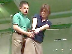 Untertitelt Japanese Golfschwingens Montage Vorführung