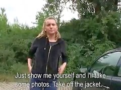 Czech girl Nessy sex in public for money