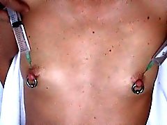 Injection Saline in Breast Nipples Pumping Tits