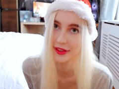 Gorgeous blonde gives her boyfriend a special present