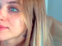 Lucky is a hot blonde teen who has big boobs and
