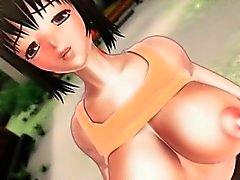 Anime 3d Pussy Leck Szene mit Hentai busty Mädchen