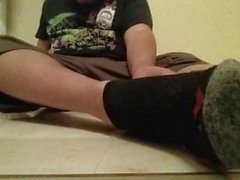 Chubby Boy Strips Then Shows Off Feet And Tiny Dick For Friend