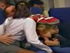 stocking stewardess sex in the airplane