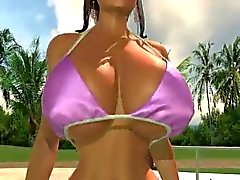 Brunettes en 3D Gros seins