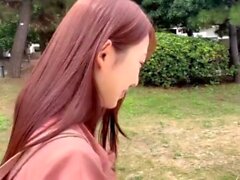 Asiático aficionado japonés en lencería follada en alta def