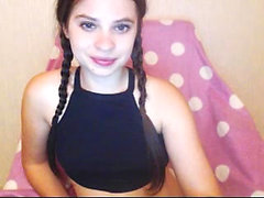 Teen Sarah anal masturbar na webcam