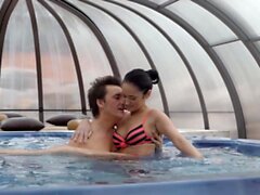 OLD4K. Babe is nailed by old womanizer in his swimming pool